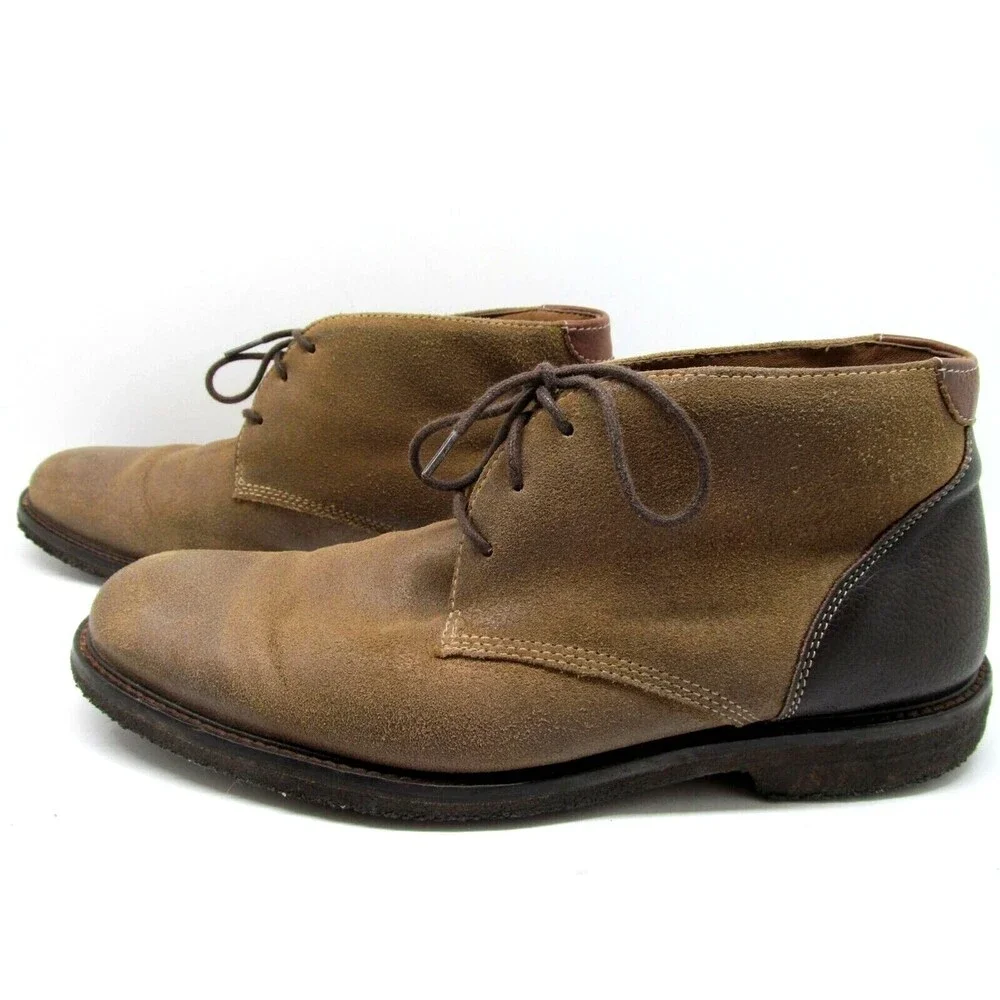 Johnston & Murphy Copeland Brown Leather Sheepskin Chukka Boots Mens Size  10.5